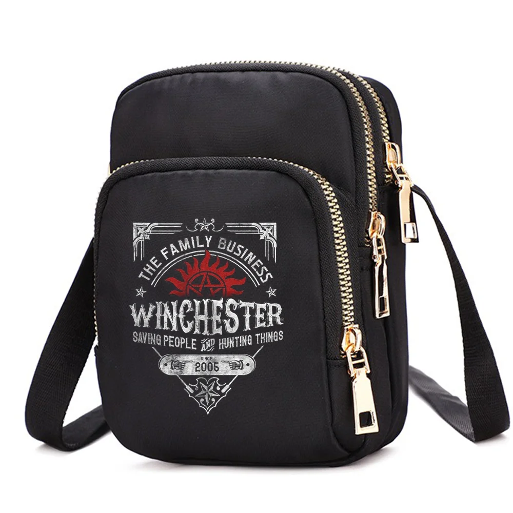 Supernatural damskie torby na ramię mężczyźni torebka na telefon komórkowy Crossbody torebka z paskiem na ramię kobiece torby dziewczęce torba dla nastolatków prezent