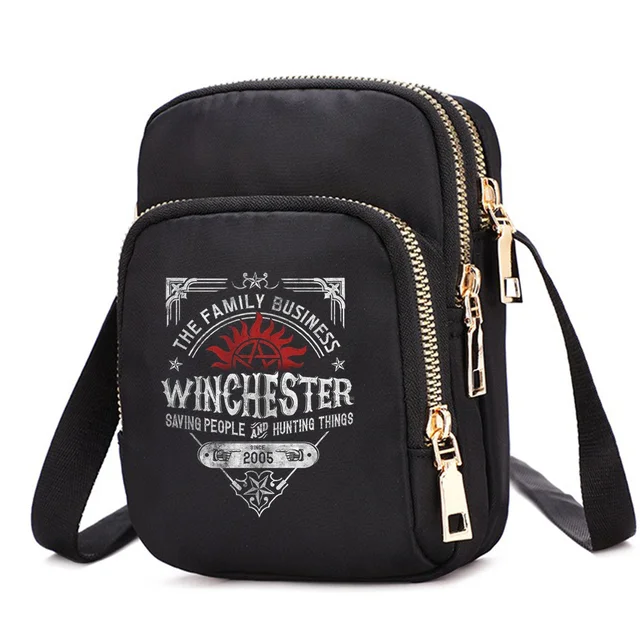 Supernatural damskie torby na ramię mężczyźni torebka na telefon komórkowy Crossbody torebka z paskiem na ramię kobiece torby dziewczęce torba dla nastolatków prezent
