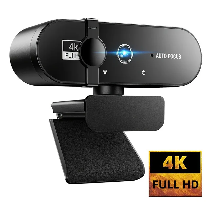 4K USB Camera 2K Autofocus Laptop Camera for Online Class Live Video High Definition Computer Webcam