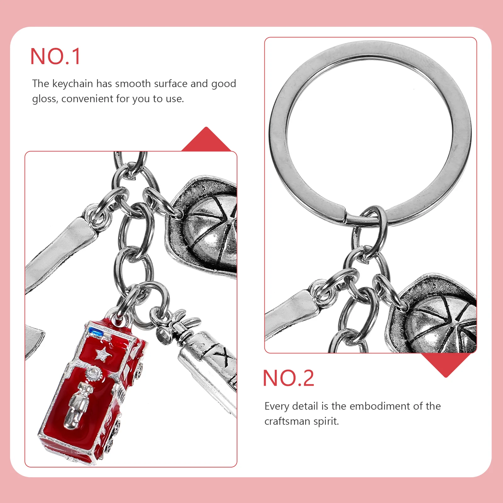 Key Fob Firefighter Safety Equipment Chains Women Gifts for Fireman Keychain Bulk Car Keys Wallet Miss