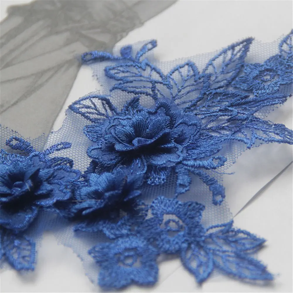 Dress Accessories Hand Sewing Clothing Decoration Patches 3D Flower Lace Collar Embroidery Neckline Applique