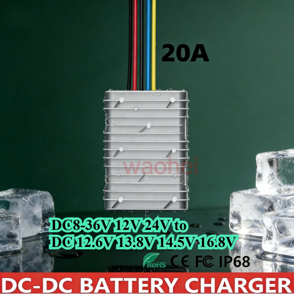 

DC 8-36V to DC 12.6V 13.8V 14.5V 16.8V 20A Buck Booster Power Converter Dual Battery System Battery Charger for Car Boat New UL