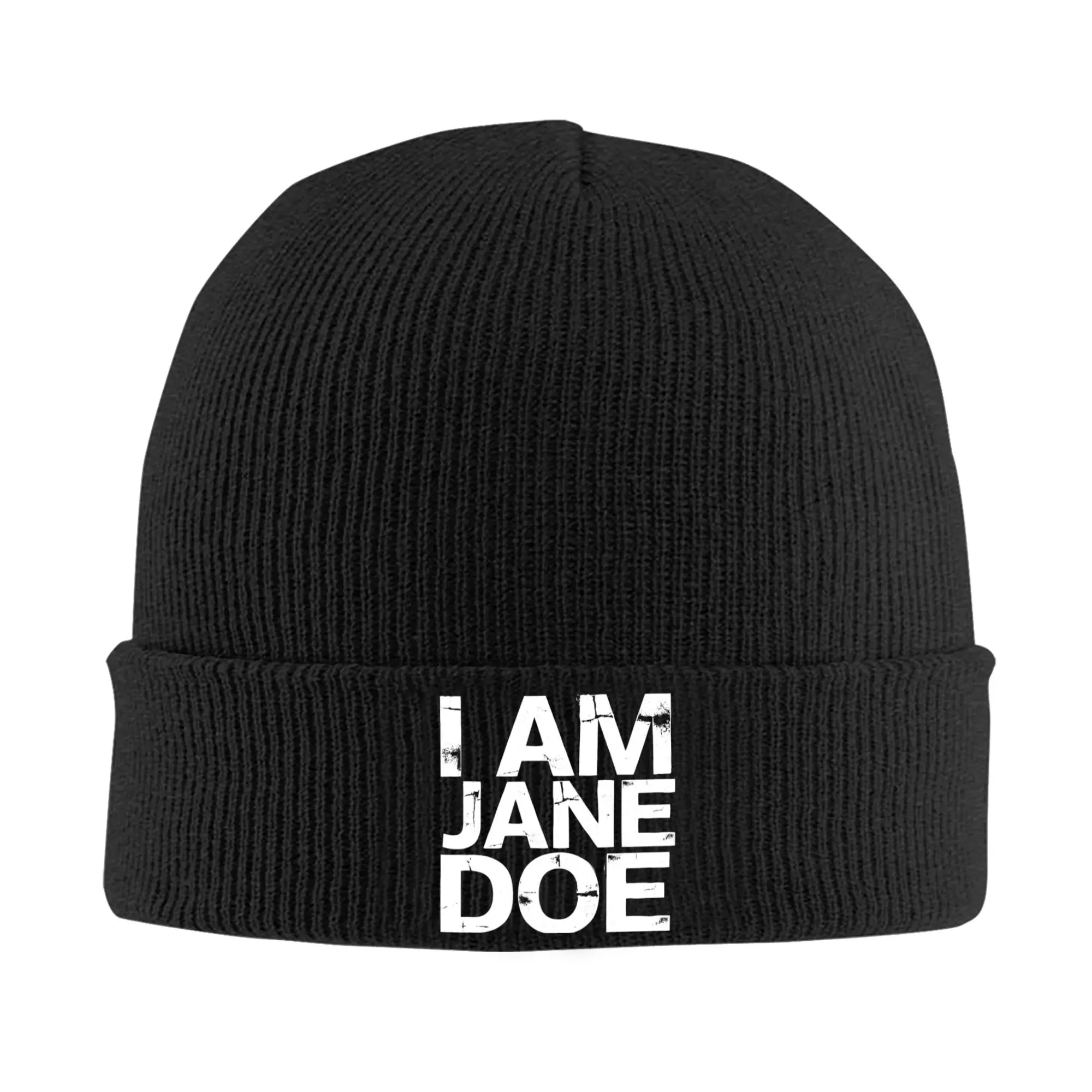 I am Jane Doe Beanie Hats  Bonnet Hats Female Male Street Y2K Kpop Knit Hat Autumn Graphic Warm Soft Caps