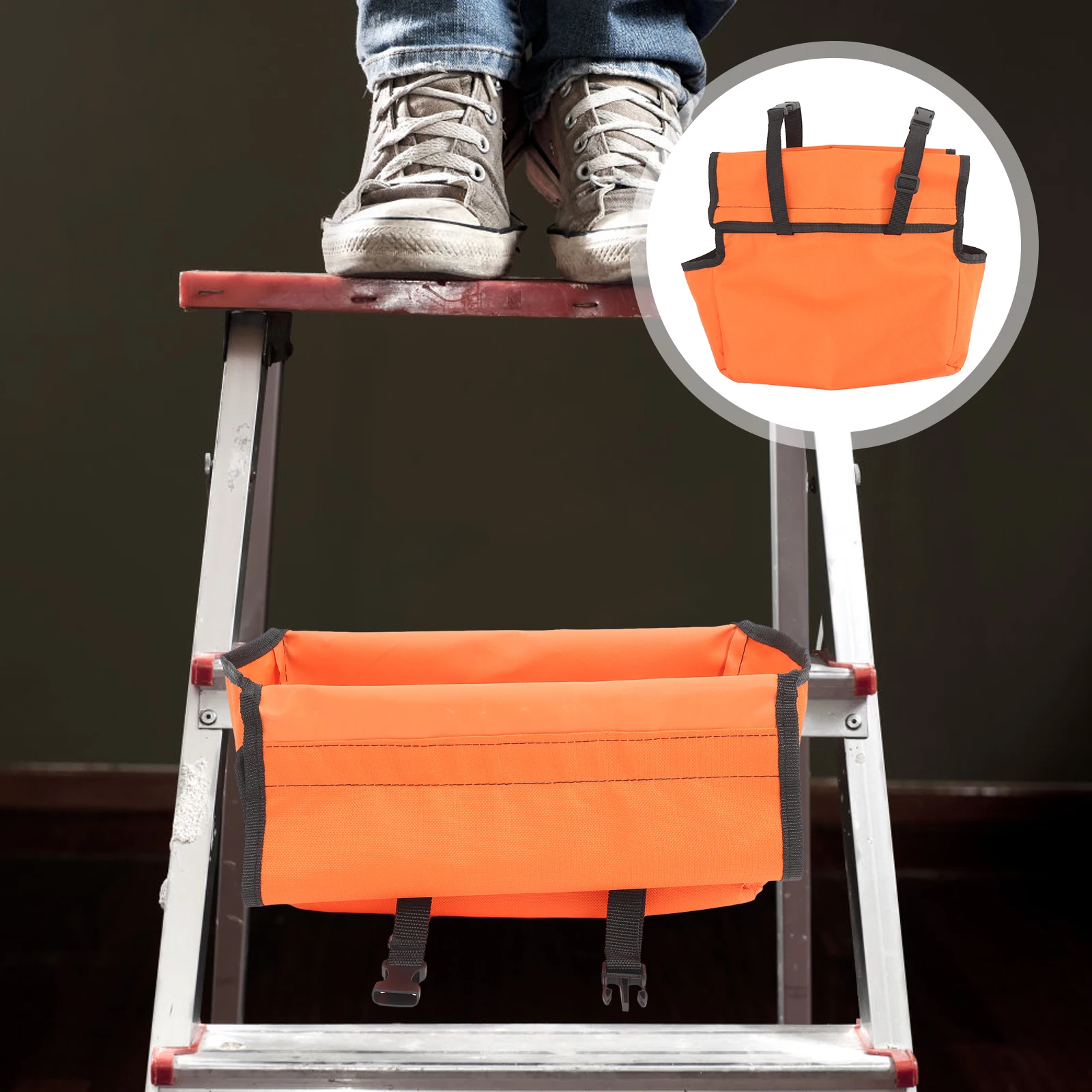 Telescoping Ladder Tool Bag Cloth Reusable Storage Pouch For Folding Ladders Large Capacity Portable Organizer With Hanging