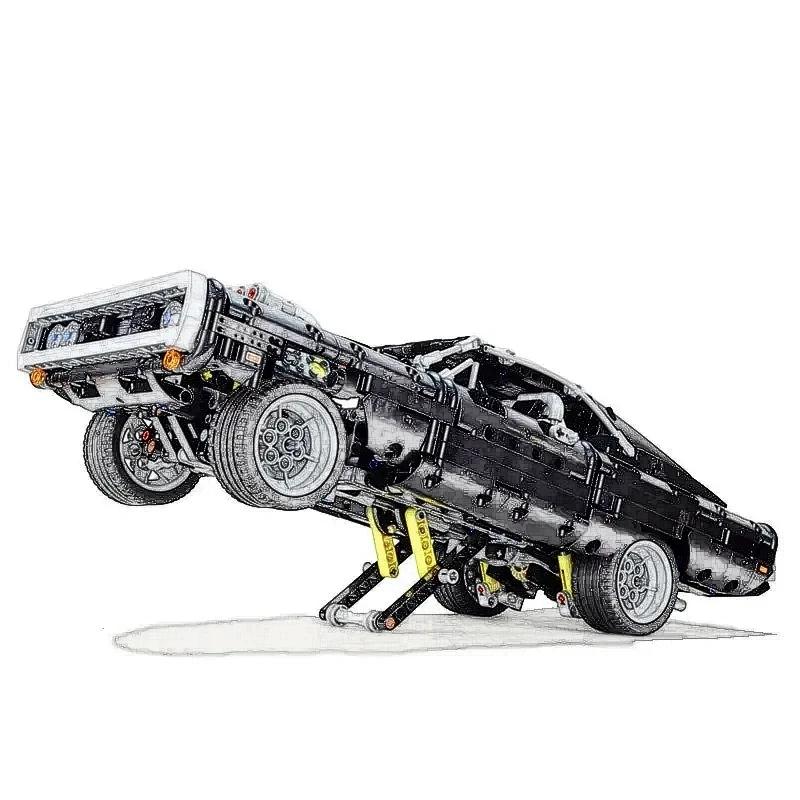 

1077 шт. технический автомобиль Dodged Charger гоночный автомобиль строительные блоки модель фильм быстрый и веселый знаменитый автомобиль кирпичи игрушки для мальчиков подарок