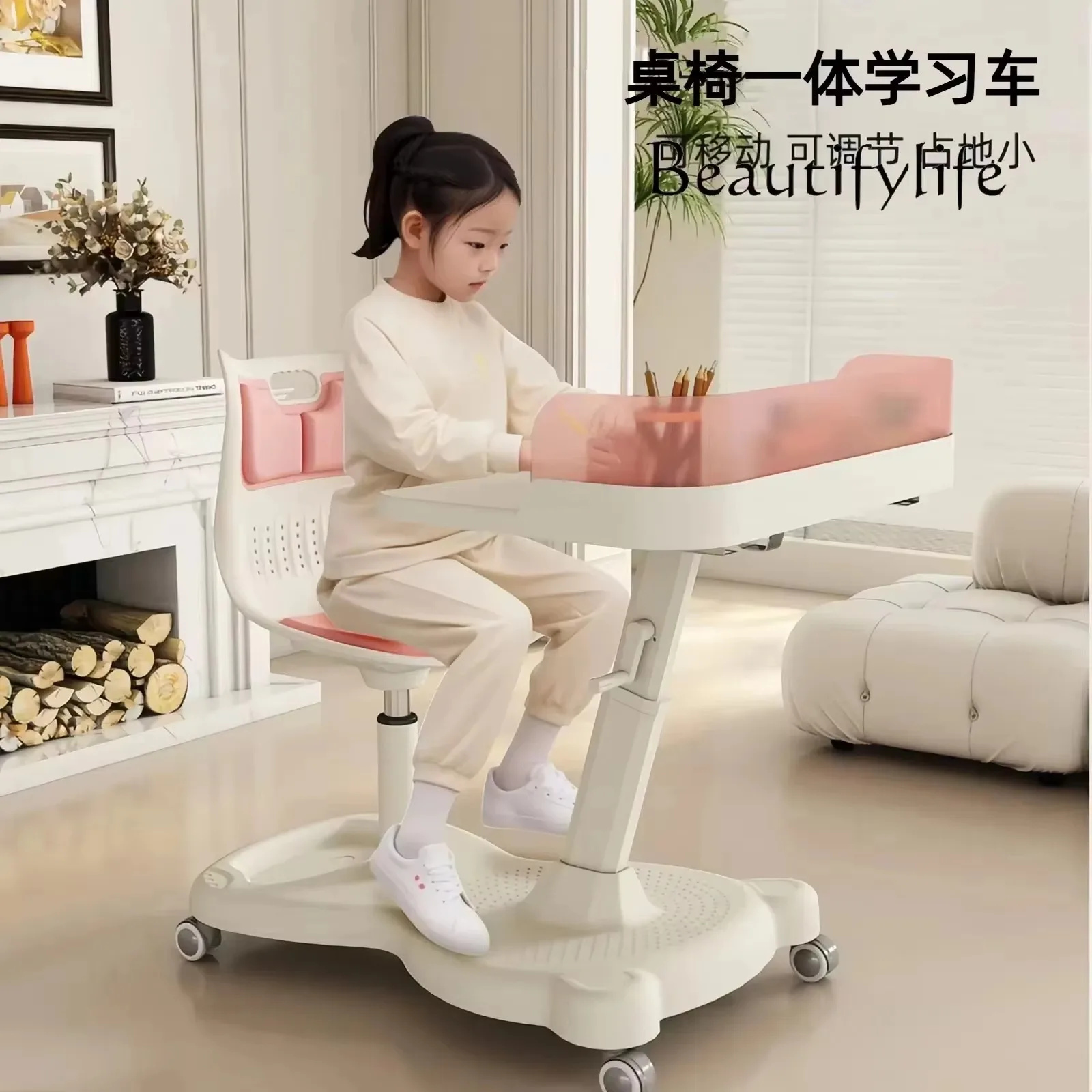 NNrW Study Table Primary School Students Integrated Writing Table Lifting Desks And Chairs Household Movable Desk