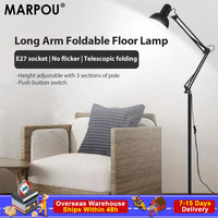 MARPOU Iron Art LED Floor Lamp Adjustable Nordic LED Standing Light With E27 Smart Bulb For Sofa Bedroom Study Living Room Lamp