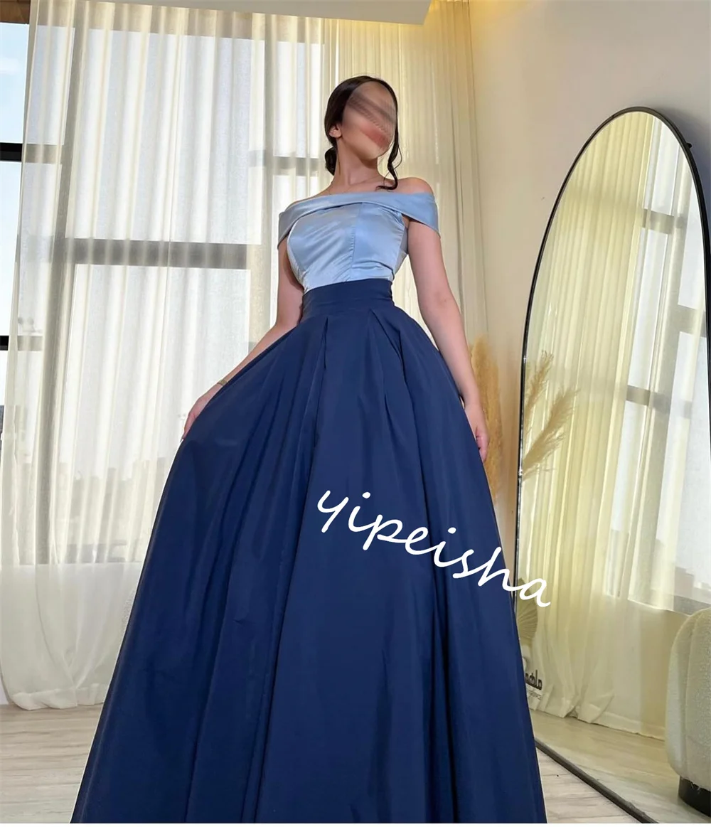 Customized  Evening    Prom  Jersey Draped  Gown Off-the-shoulder Bespoke Occasion Long es