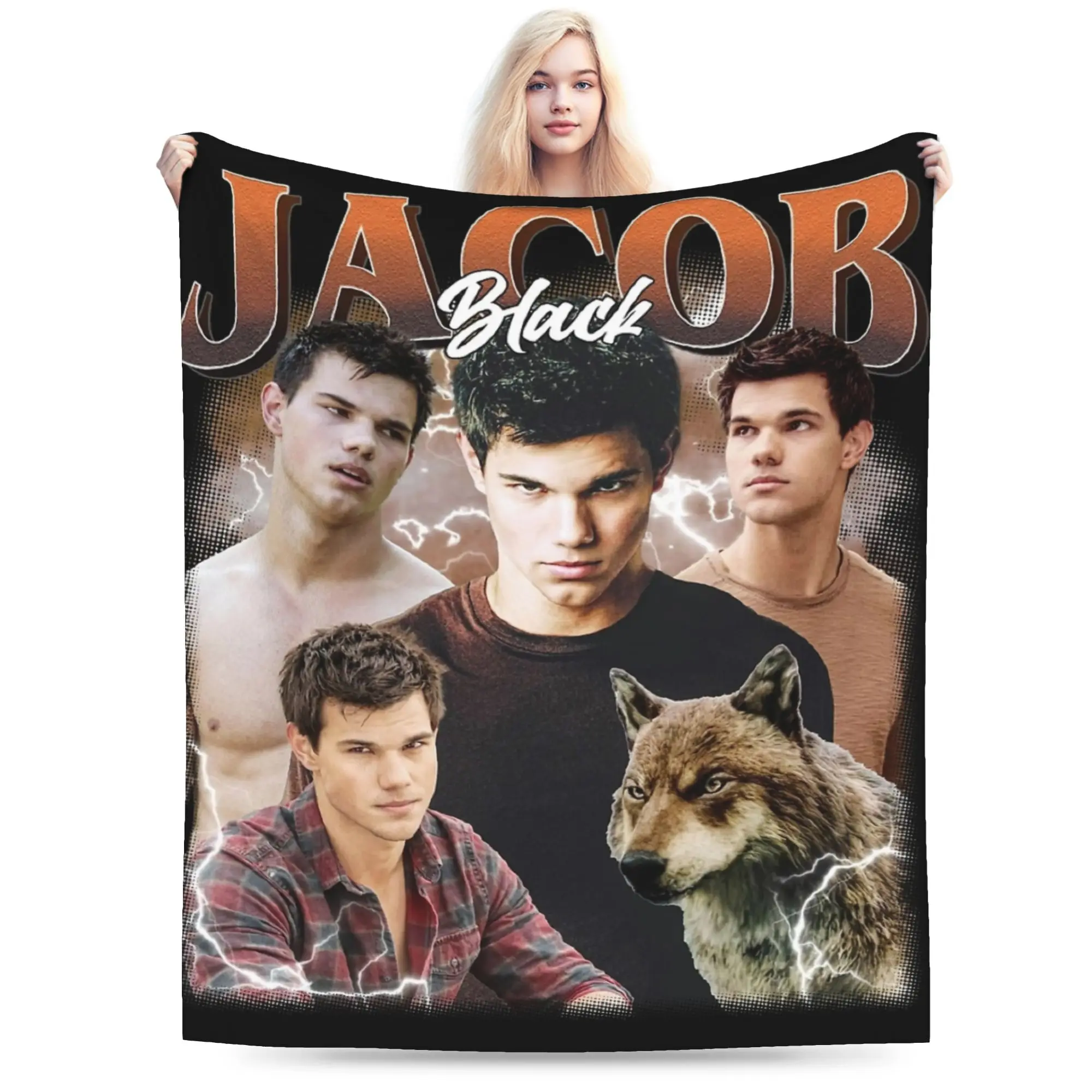 Twilight Jacob Classic Bootleg Blanket Flannel Decoration  Portable Soft Throw Blanket for Home Outdoor Bedding Throws