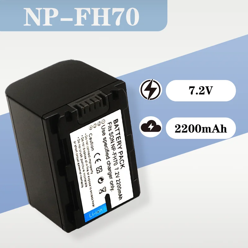 

Full Decoding High Capacity 7.2V 2200mAh Li-ion Battery, Replacement for Sony NP-FH70/FH70 Digital Camera
