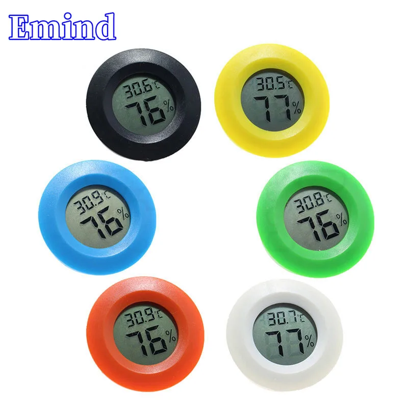 3Pcs Round Electronic Digital Display Thermohygrometer Reptiles Acrylic Box Climbing Box Thermometer LCD Display