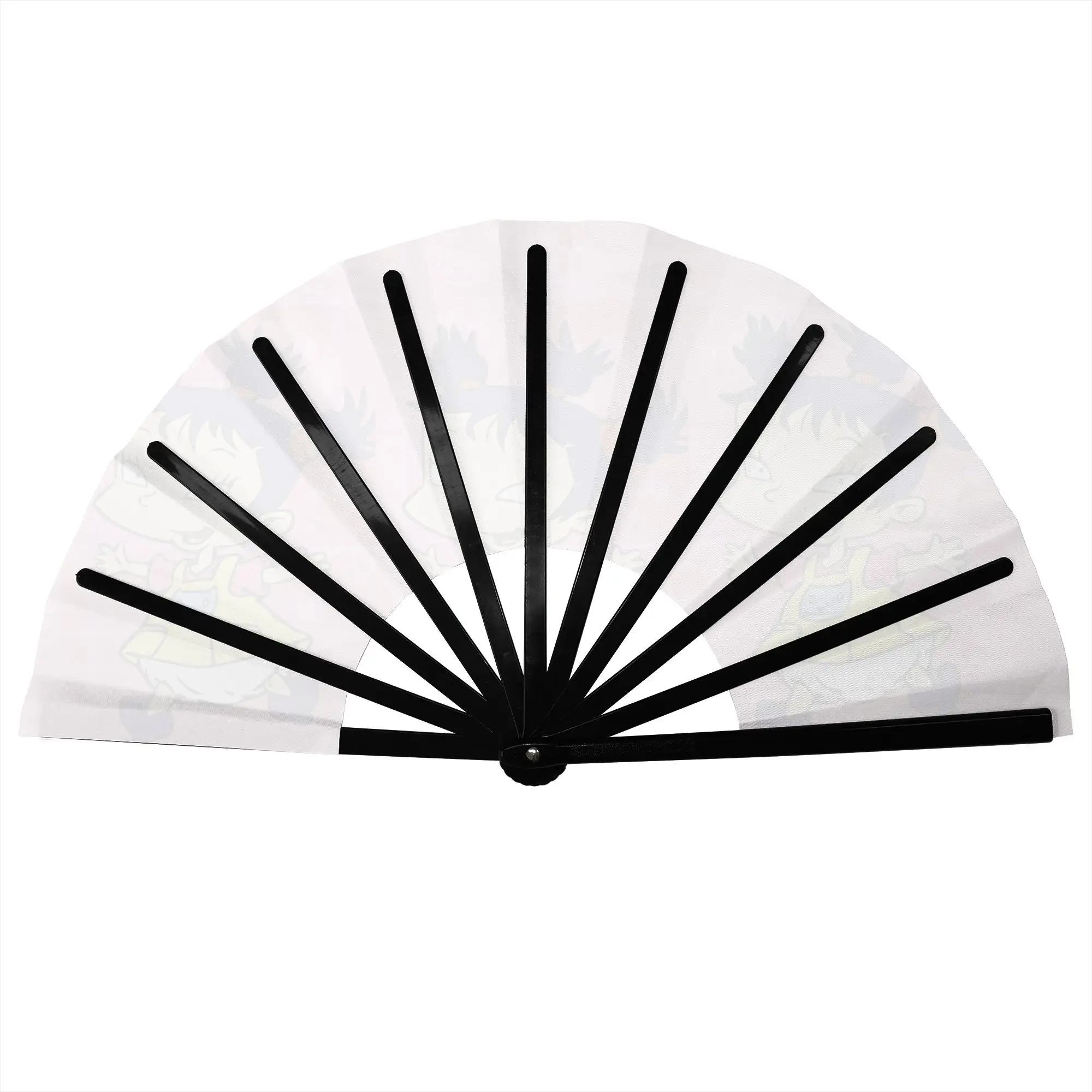 R-Rugrated Anime Mangas Folding Hand Fan  DIY  Polyester Fabric Fan Funny Summer Accessory Decorative Fans