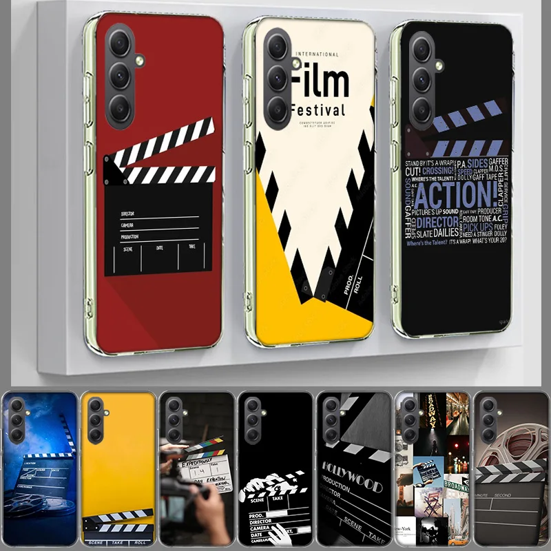 Clapper Board Film Movie Maker Cover Phone For Samsung Galaxy A70 A50 A40 A30 A20E A10 A71 A51 A41 A31 A21S A11 A9 A8 A6 Plus A7