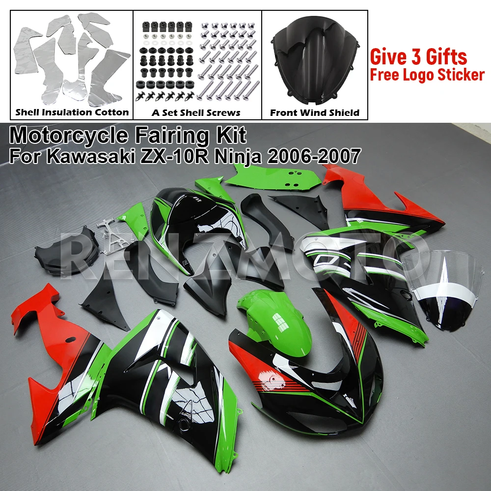 

Комплект обтекателей для мотоцикла, пластиковый комплект для 2006 2007, аксессуары для KAWASAKI NINJA ZX-10R, ABS, литьевой кузов