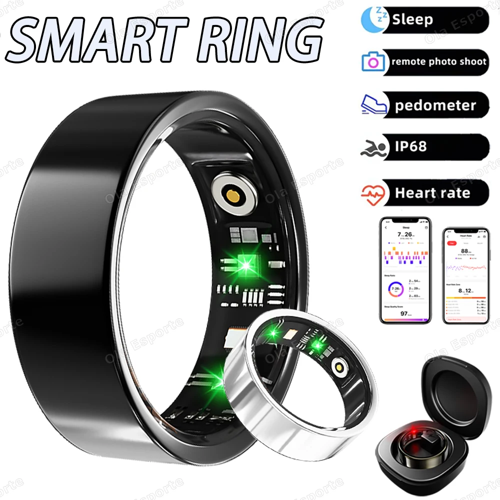 

2026 New Smart Ring Heart Rate Blood Pressure Sleep Health Monitor Sports Tracking Waterproof Men Women Smartring Holiday Gifts
