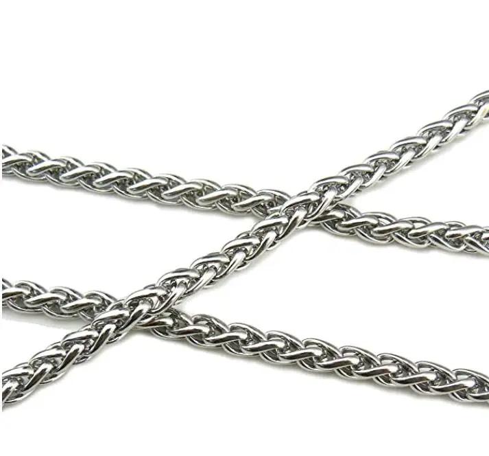 Lot 3 meter 3mm/4mm/6mm  Stainless Steel Fashion  wheat braid Chain  jewelry finding / Marking Chain DIY