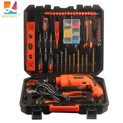 Corded Hammer Drill, 10 Amp, Variable Speed, 1/2 inch with Mechanics Tools Kit/Socket Set