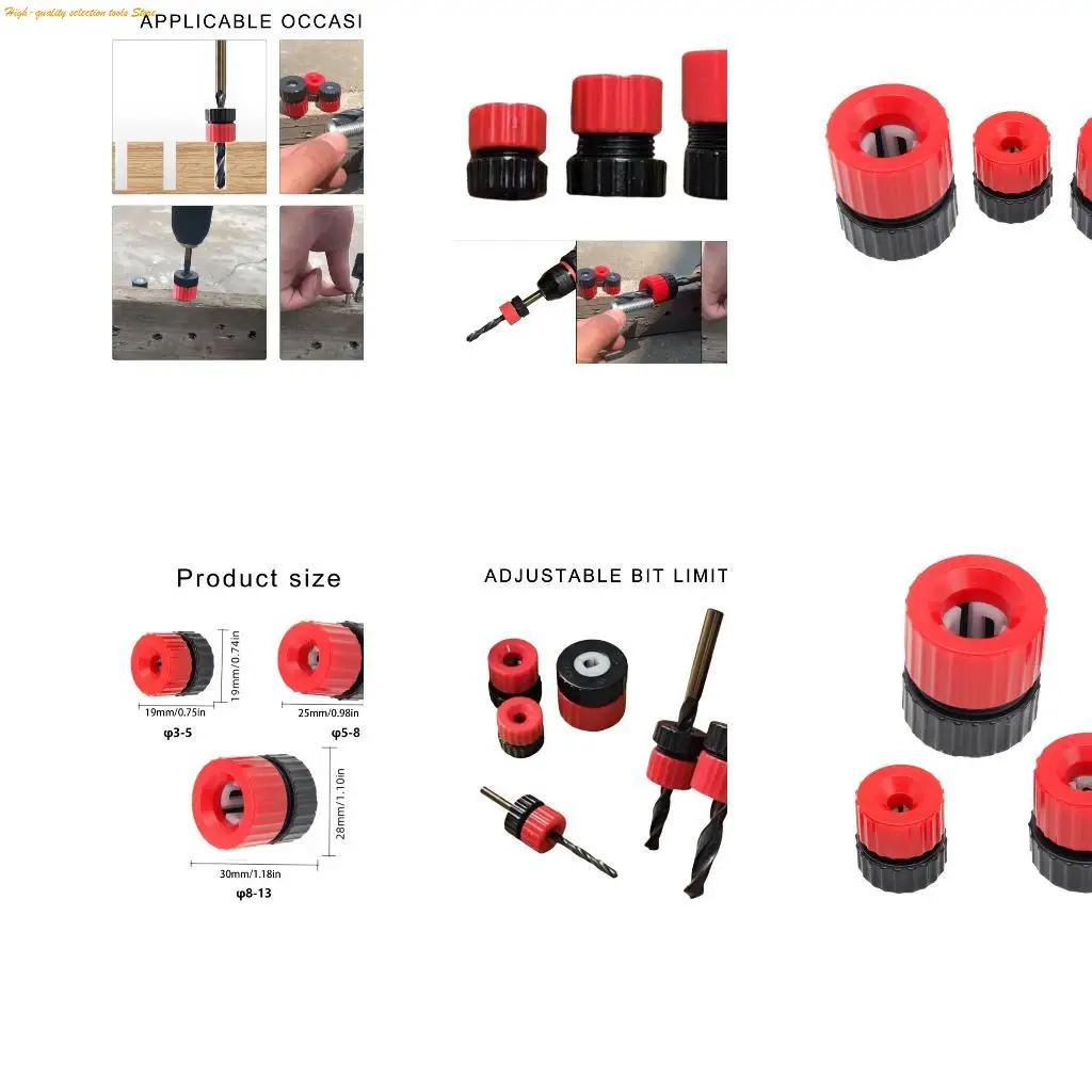 203F Drill Bit Depth Stop Collar, Aluminum Alloy, for 3-13mm Consistent Drilling
