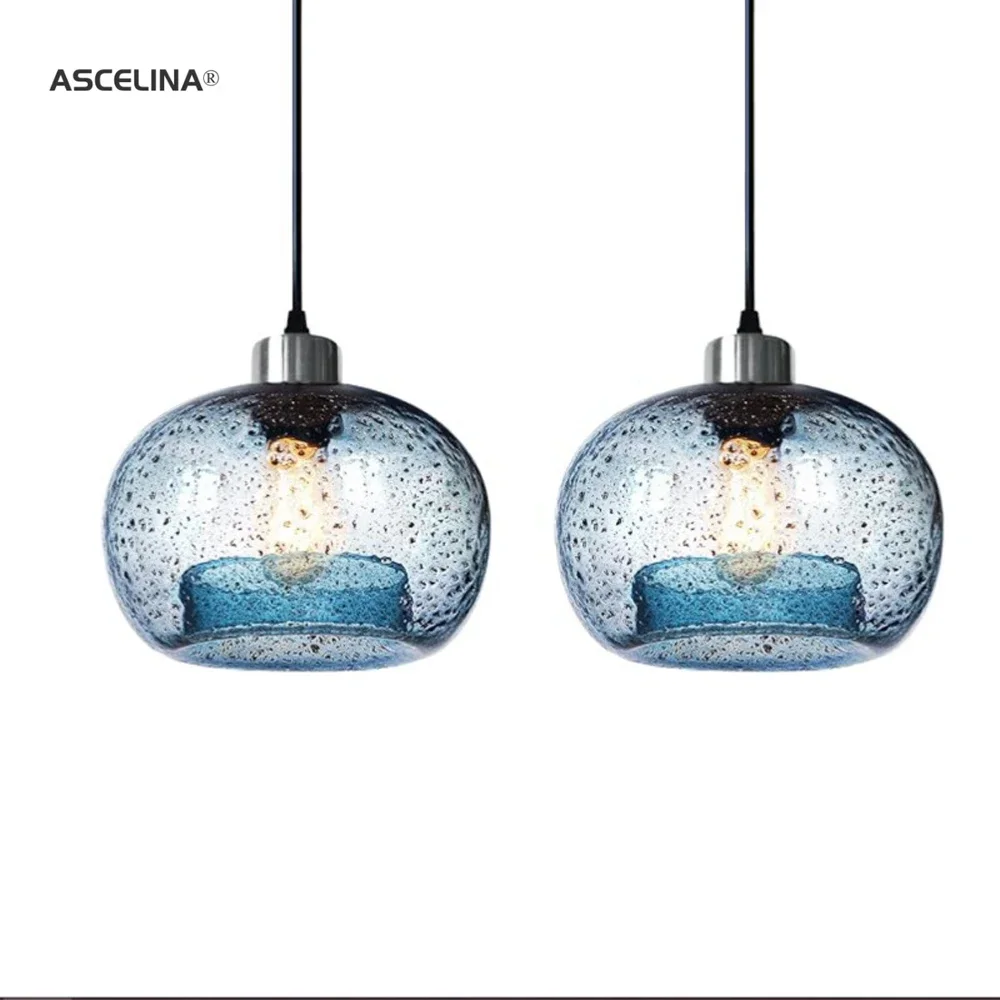 Imagem -02 - Nordic Art Glass Pendant Light Vintage Vapor Bubble Glaze Chandelier Pendant Light Bar Varanda do Quarto Fio do Sótão Refeições