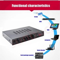 SUNBUCK 200W bluetooth 5 Channel Power Amplifier HiFi Stereo Speaker Amp Support FM Radio 2 Mic USB SD Card Input