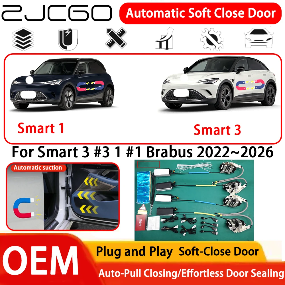 for Smart 3 #3 1 #1 Brabus 2022~2026 Car OEM Plug and Play Automatic Electric Soft Close Door Comfort Closing System