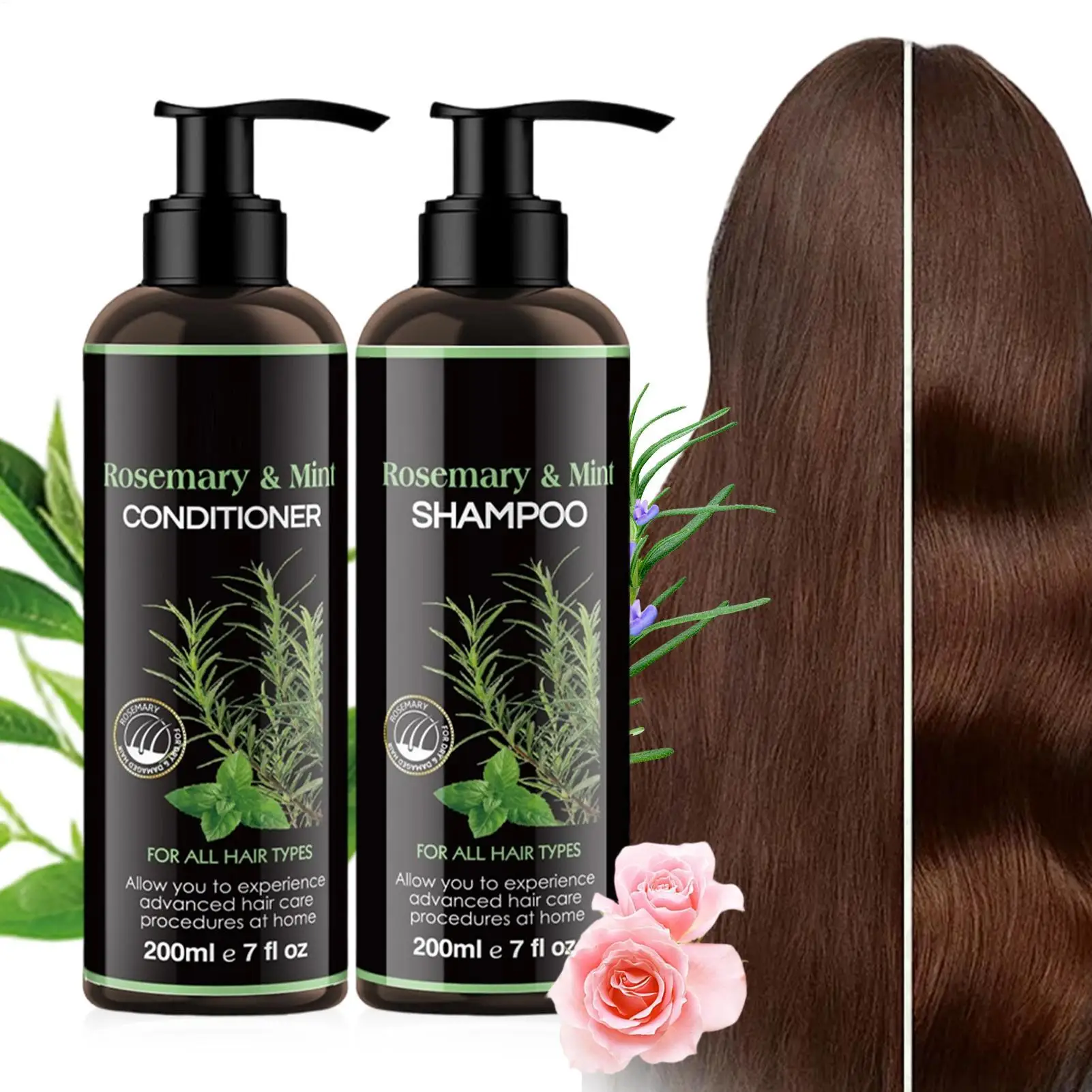 

Rosemary And Mint Shampoo And Conditioner Set Anti-dandruff Oil-control Shampoo Anti-Frizz Conditioner Repair Scalp Shampoo