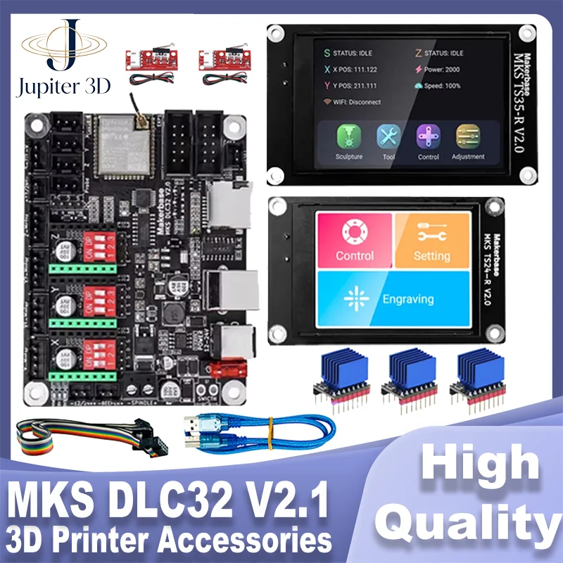 Makerbase MKS DLC32 V2.1 32bits Motherboard Offline Controller WIFI TFT Touch Screen TS24/TS35-R For Laser Engraving Machine