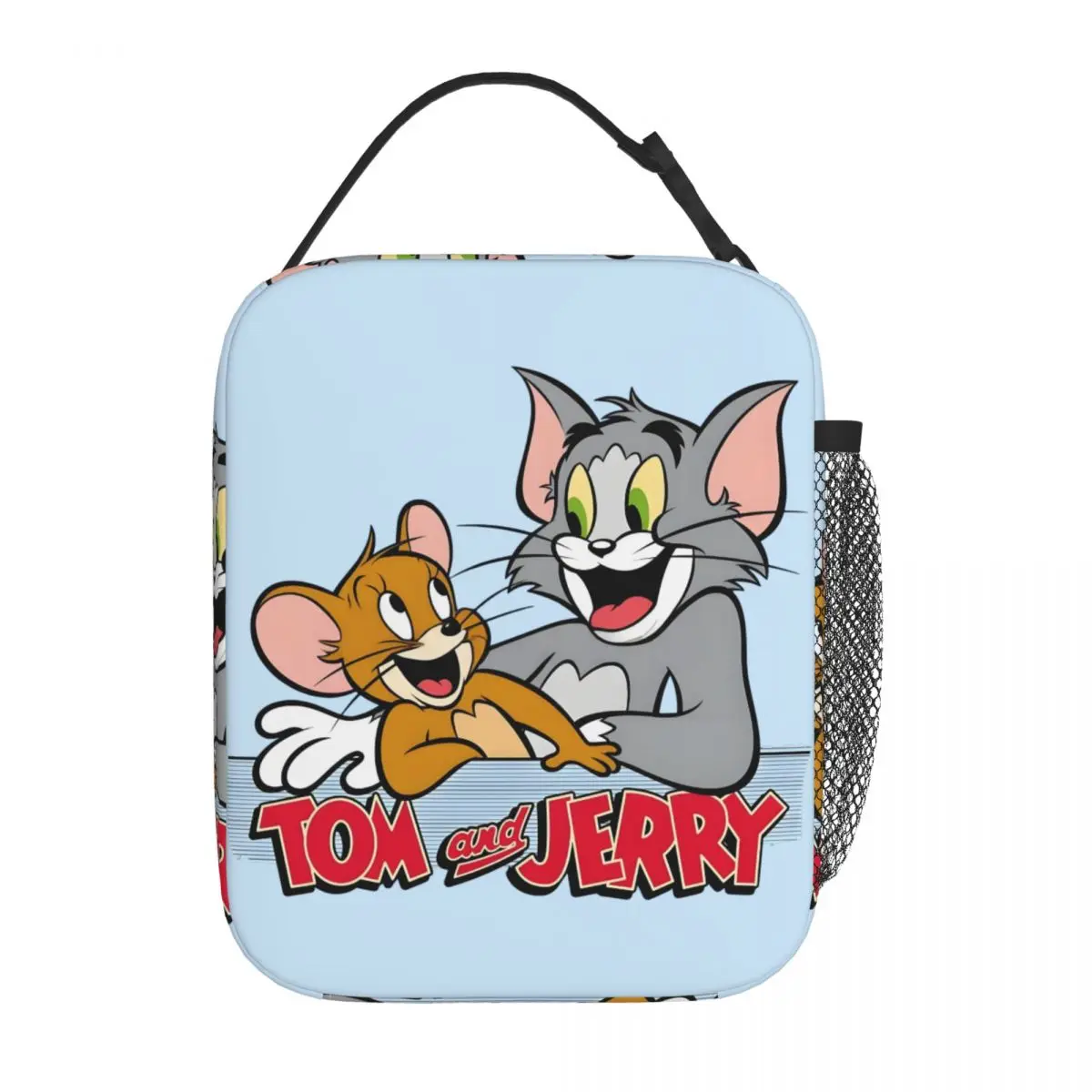 

Custom T-Tom Cat And J-Jerry Mouse Insulated Lunch Bag for Outdoor Picnic Happy Friends Waterproof Cooler Thermal Lunch Box