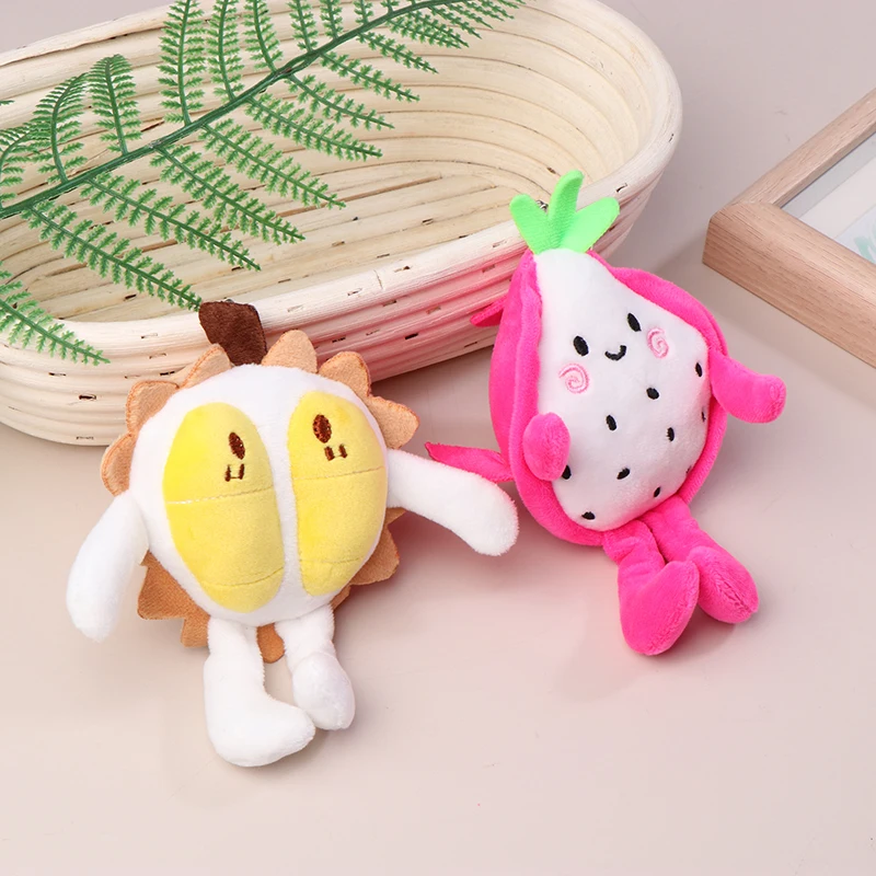 Portachiavi carino frutta drago frutta peluche bambola giocattoli cartone animato Durian Pitaya soffice portachiavi ciondolo zaino ciondoli borsa per auto decorazione regalo