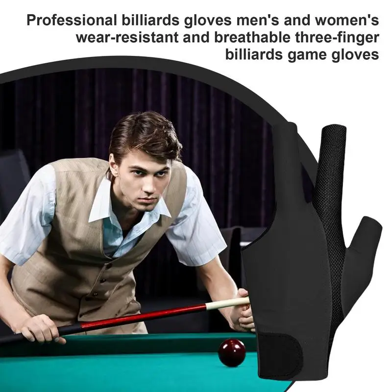 Gants de billard pour hommes, mitaines de Sport anti-transpiration, accessoires de billard, équipement de protection, gant doux pour main gauche droite