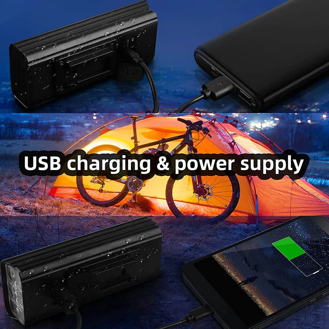 

Супер яркие велосипедные фонари спереди и сзади, перезаряжаемые через USB 7000 люмен