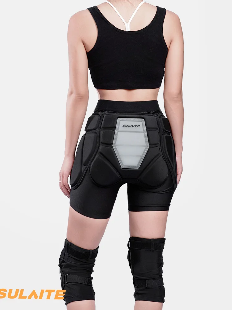 AliExpress NONE 3D Protective Padded Shorts Butt Pad Shorts EVA Silicone Gear Guard With Knee Pads for Cycling Snowboarding Skating