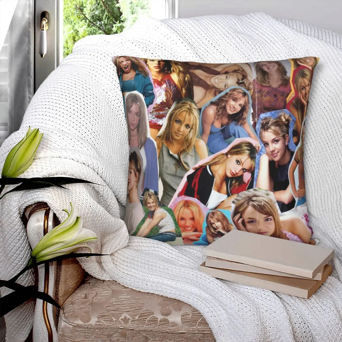 Britney Spears Square Pillowcase Polyester Pillow Cover Velvet Cushion Zip Decorative Comfort Throw Pillow For Home Living Room