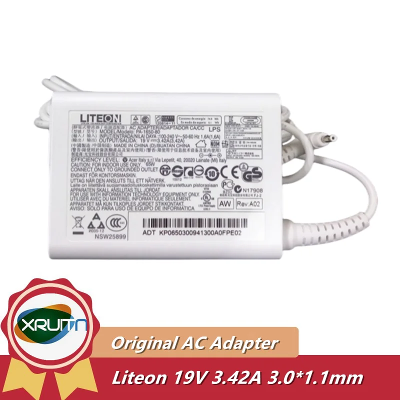 

Genuine 65W PA-1650-80 AC Adapter For ACER Aspire S3 S5 S7 S7-191 S7-391 ULTRABOOK ICONIA W700 Series Laptop Charger 19V 3.42A