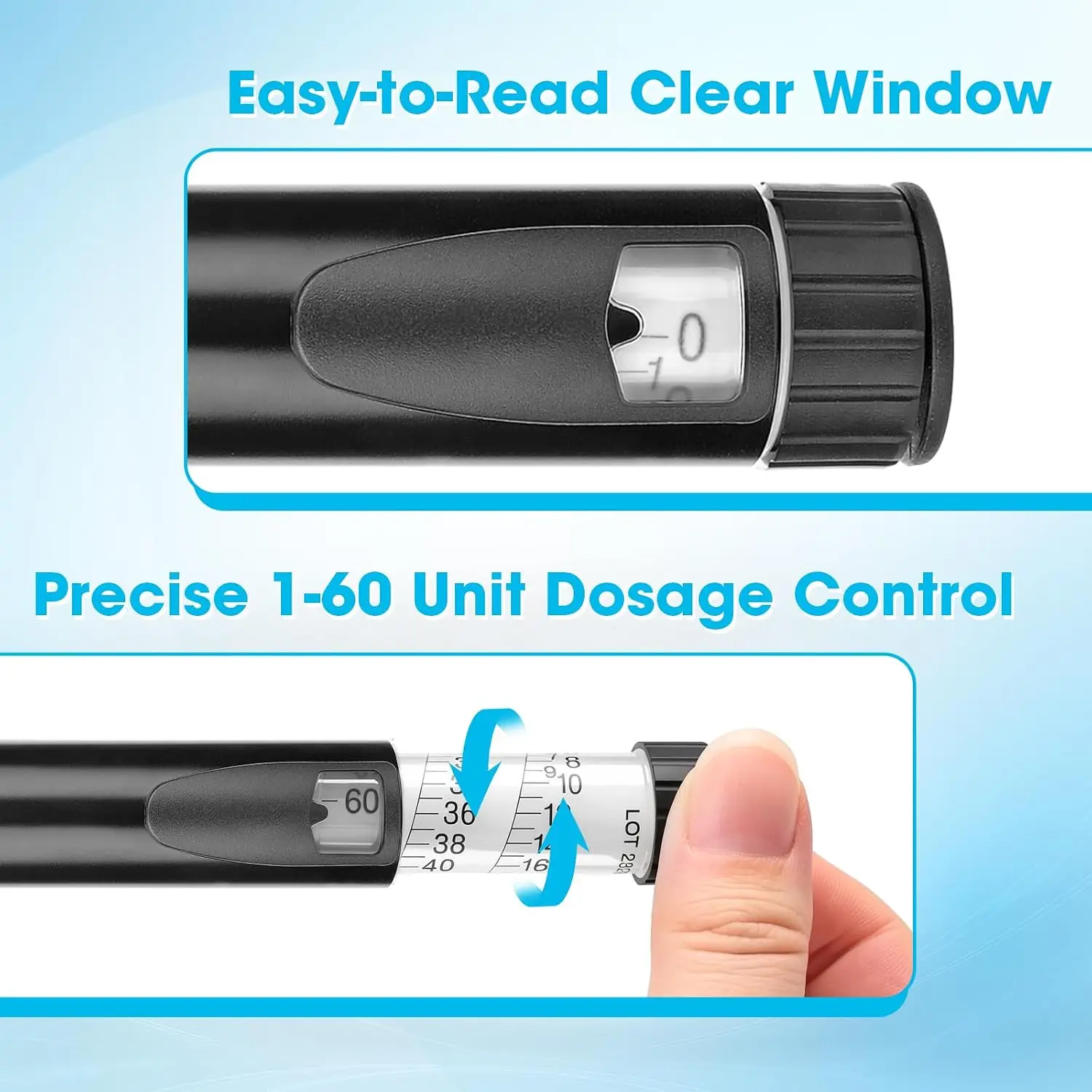 60 Units Peptide Pen Injector Reusable V3 Injector Metal Pen with Protect Case Compatible with 3ML for Home Travel Daily Use
