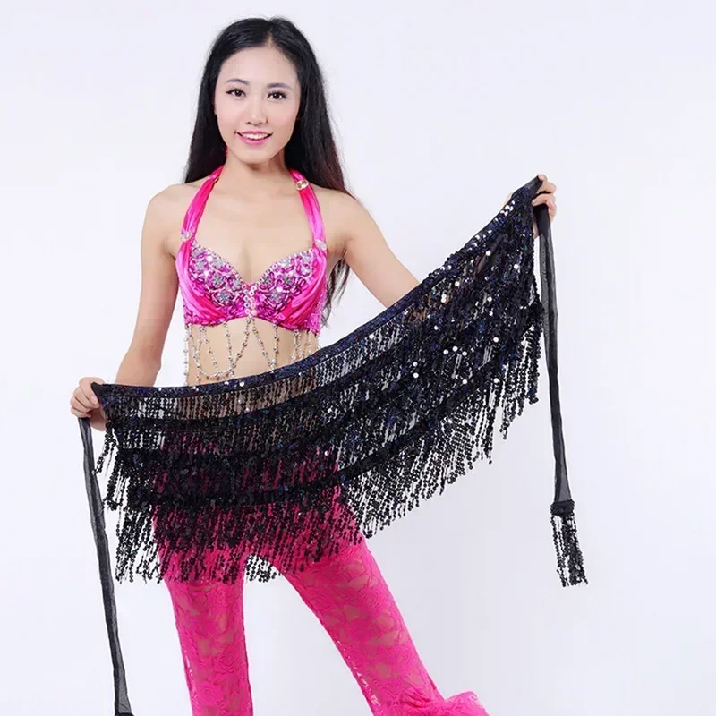Buikdans Riem Sexy Buikdans Hippe Sjaal Accessoires Dansen Kwastje Pailletten voor Meisjes Vrouwen Party Show Praktijk Prestaties