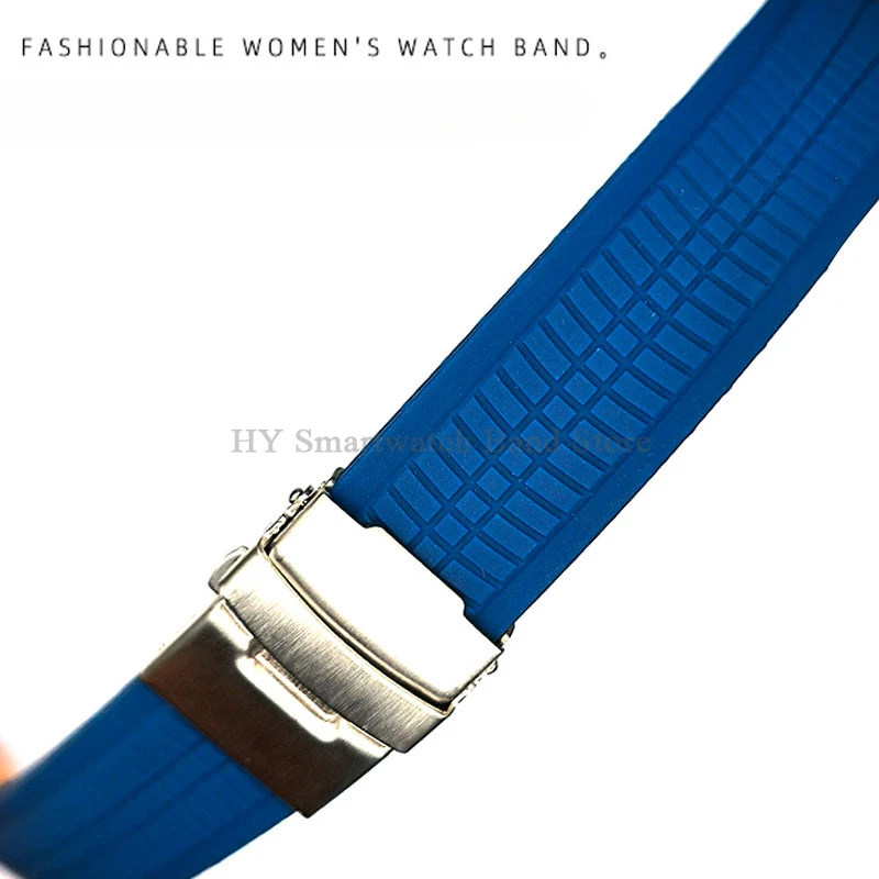 20mm 22mm 24mm Silicone Watch Strap Quick Release Bracelet Sport Wrist Band for Seiko for Huawei for Samsung Folding Clasp Strap