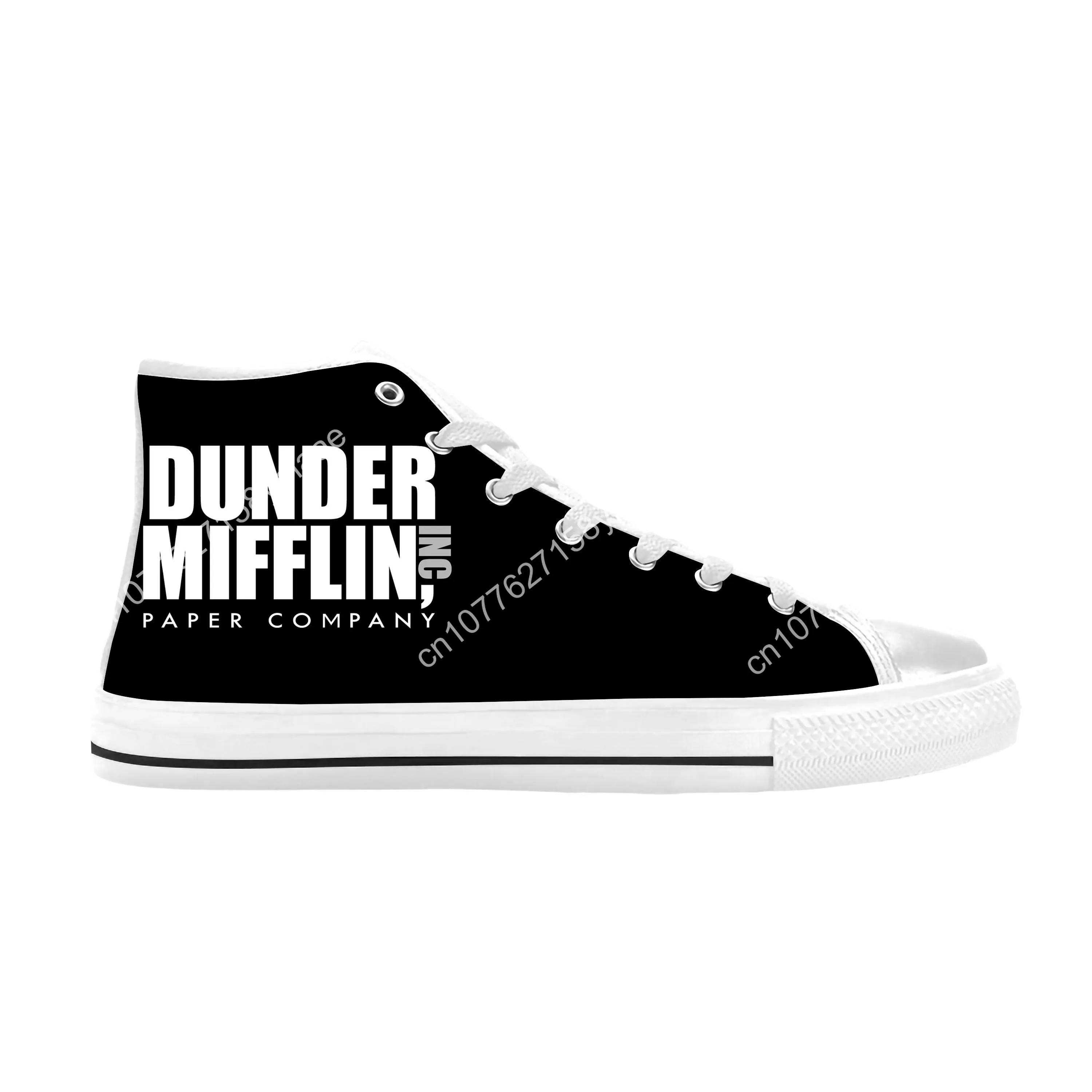 The Office TV Show Dunder Mifflin Paper Company Casual Cloth Shoes High Top Comfortable Breathable 3D Print Men Women Sneakers