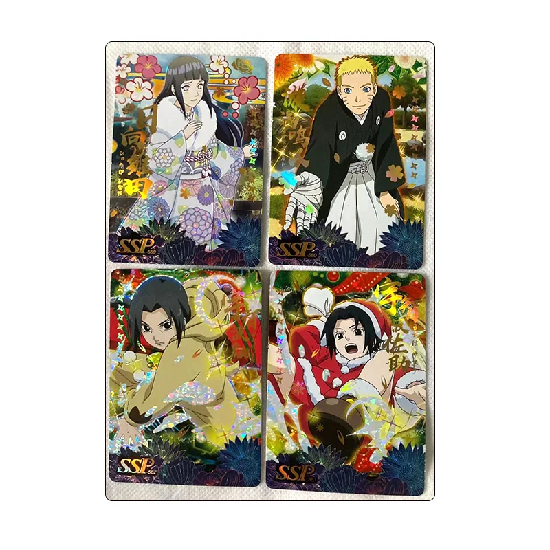 Personajes de Anime Naruto Hyuga Hinata Uchiha Itachi Sasuke, bronceadores colección de juegos, tarjeta Flash, juguetes de dibujos animados, regalo de Navidad