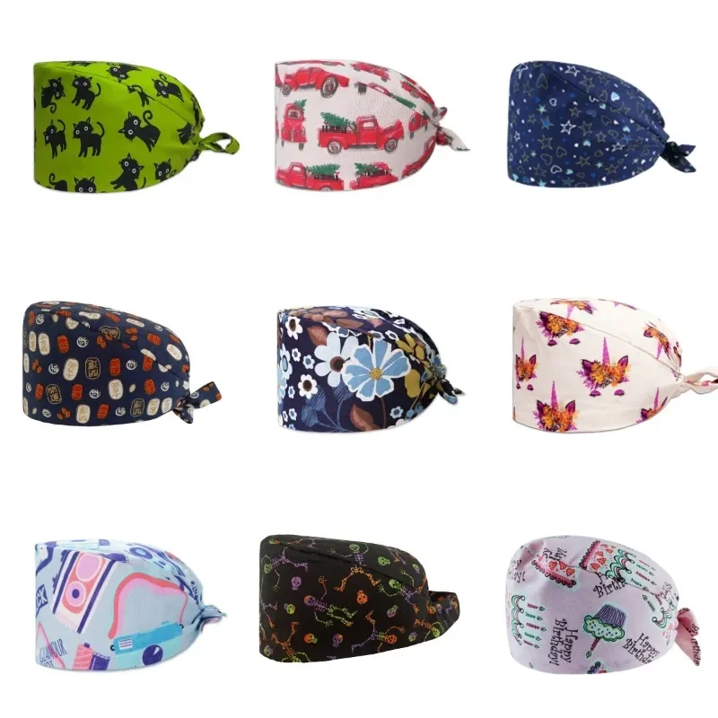 Wholesale Holiday Skull Cap Unisex High Quality Dental Clinic Hat Medical Hat Pet Hospital Surgery Women Scrub Nurse Accessories