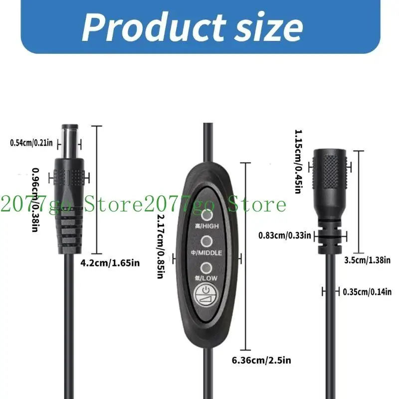 Y1UD DC5V Motor Speed ​​Controller Adjustable 3 Gear 5.5x2.1mm Motor Controller