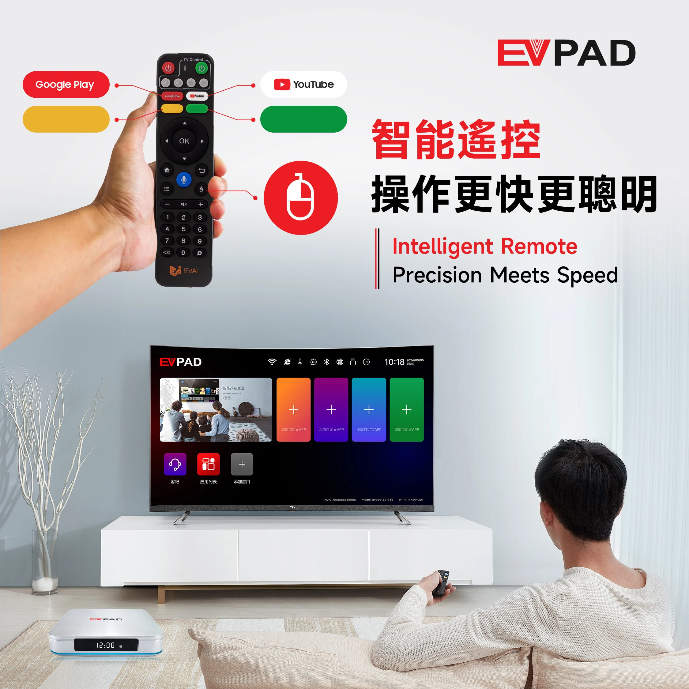 [حقيقي] أحدث EVPAD 12P Super Smart Android12 TV Box 4GB 64GB 8K Wifi6 Hot في كوريا اليابان SG TW UK USA كندا AUS نيوزيلندا