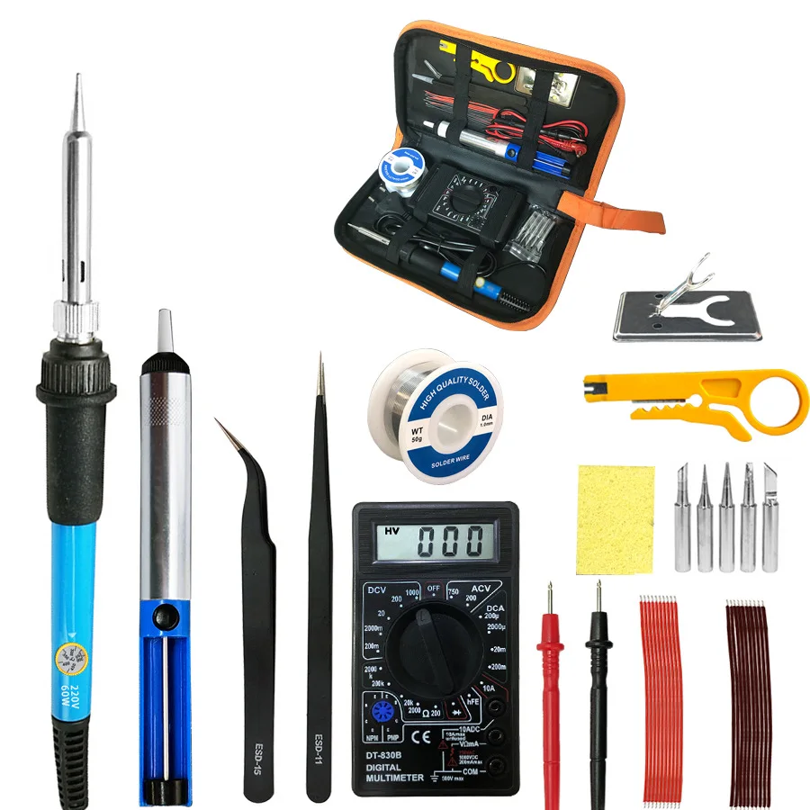 

60/80W Digital Display Electric Soldering Iron Home Welding Adjustable Temperature Industrial Grade Welding Pen Repair Tool Set