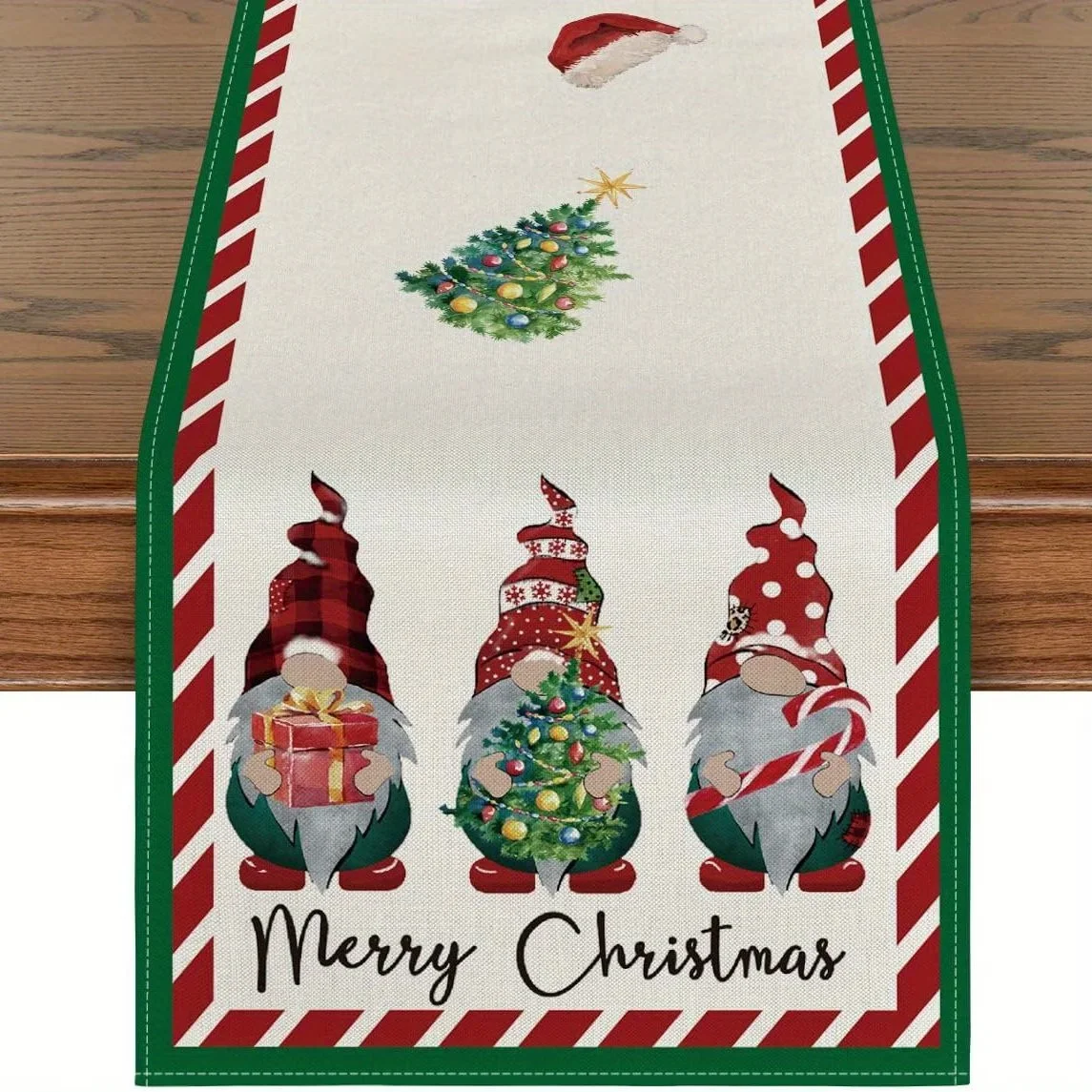 1pc Christmas Table Runner Featuring Christmas Trees Snowflakes Home Kitchens Parties Holiday Decor Decor Christmas Ornaments
