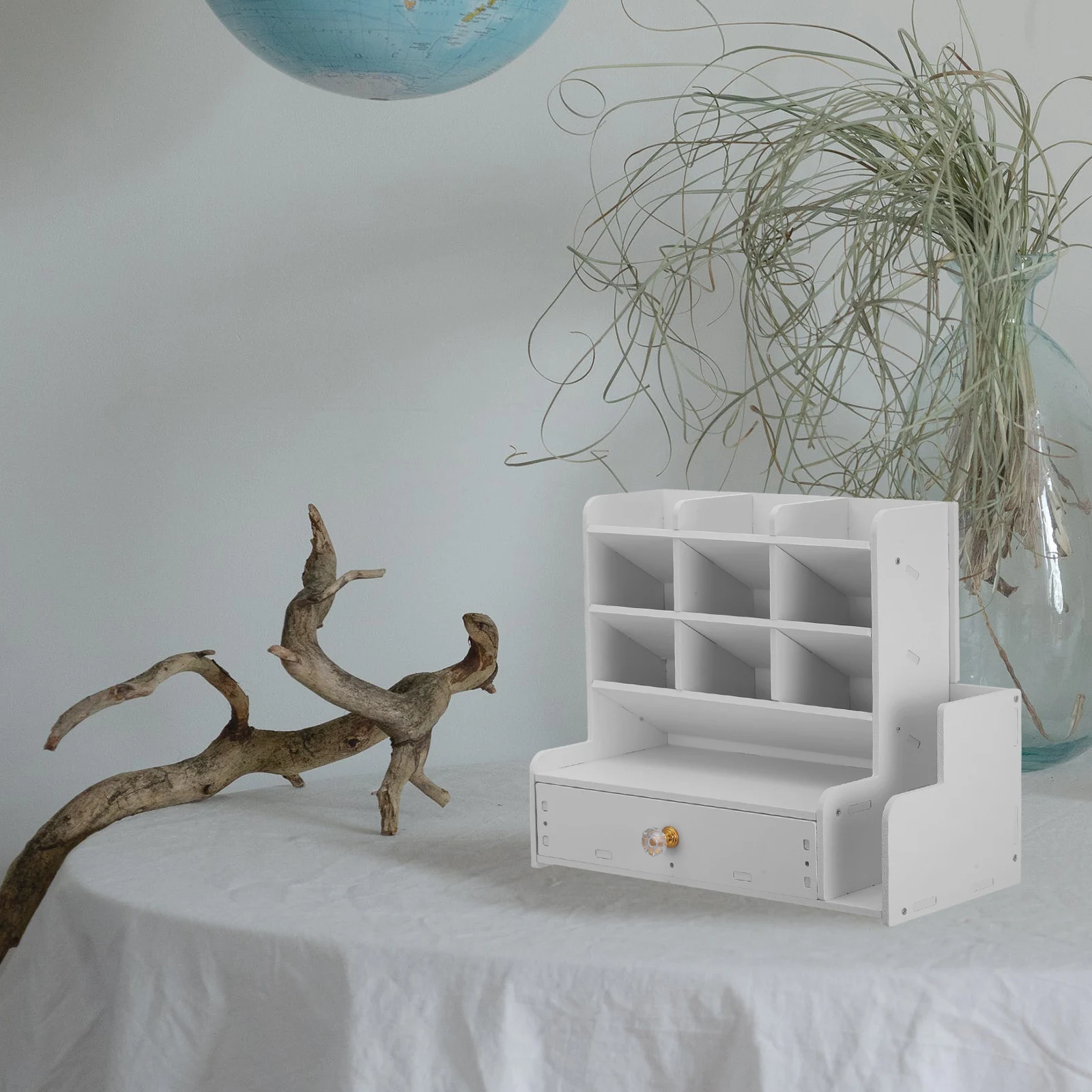 Pen Holder Pretty Holds Desk Organiser Tidy Inclined Storage WPC Marker Rack Large Capacity Stationery Student Desktop Drawers