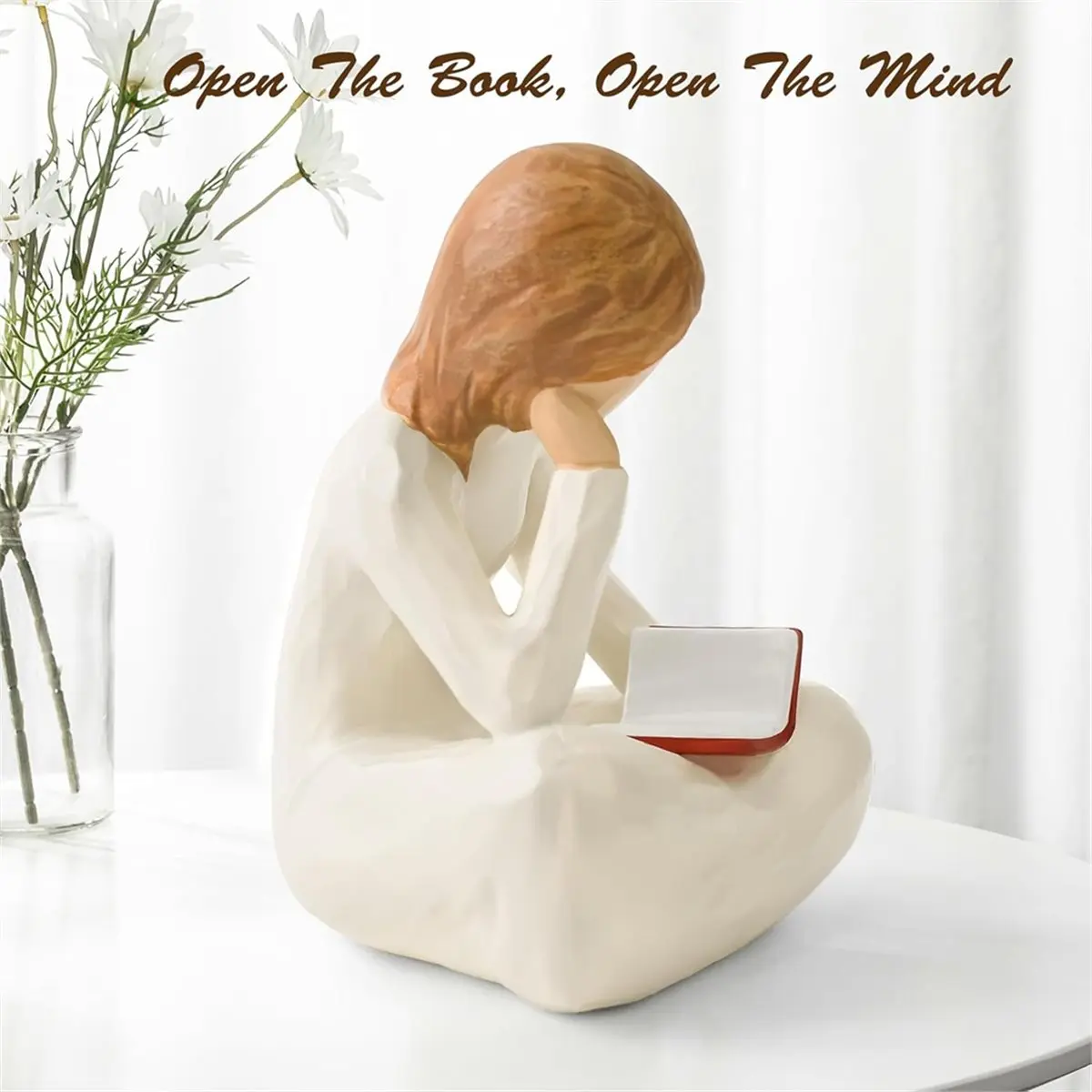 2026 New Reading Statue Book Lover Gifts for Women , Graduates, Students, Teachers, for Shelves Living Room