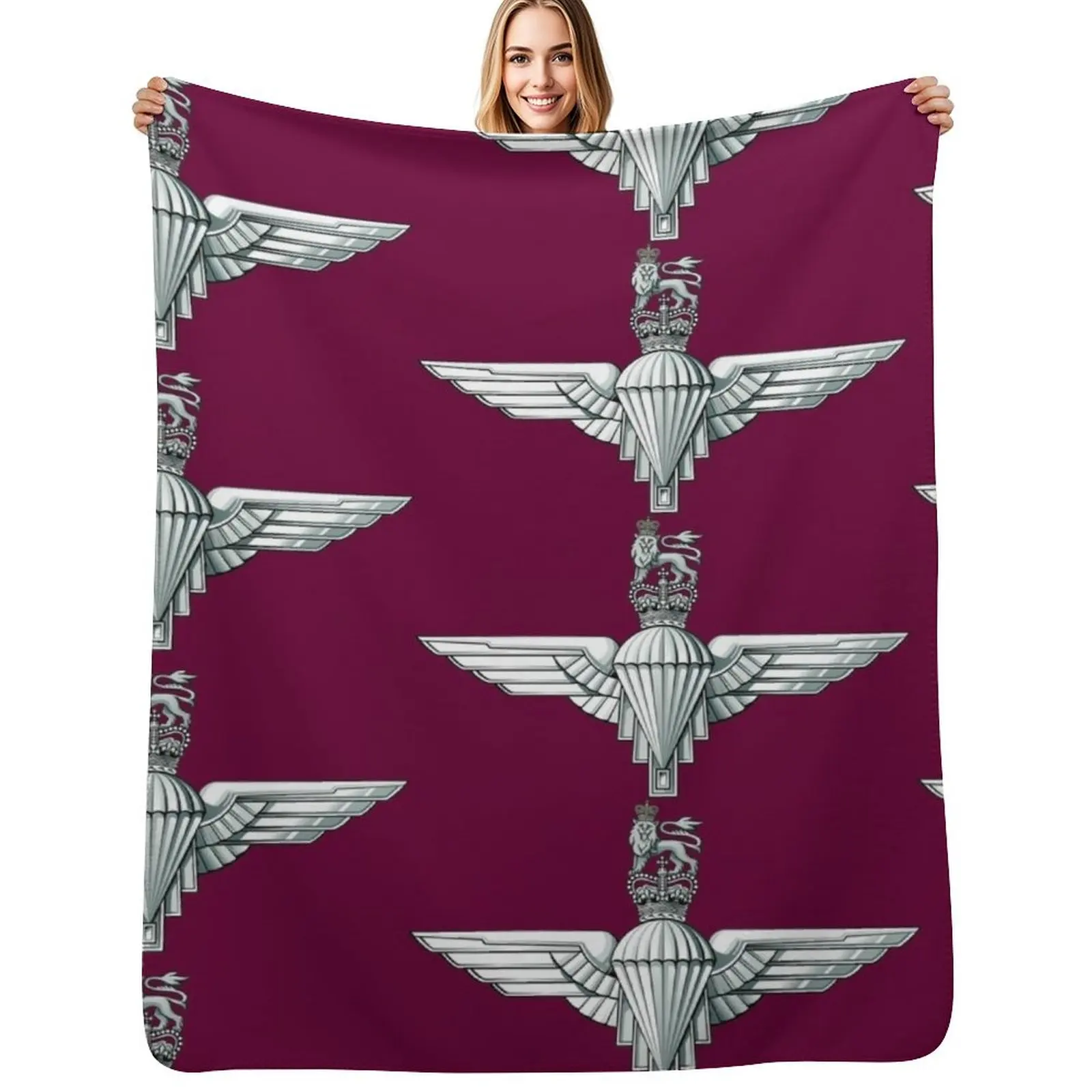 

Parachute Regiment Cap Badge Throw Blanket Winter beds Luxury St Soft Plush Plaid wednesday Blankets