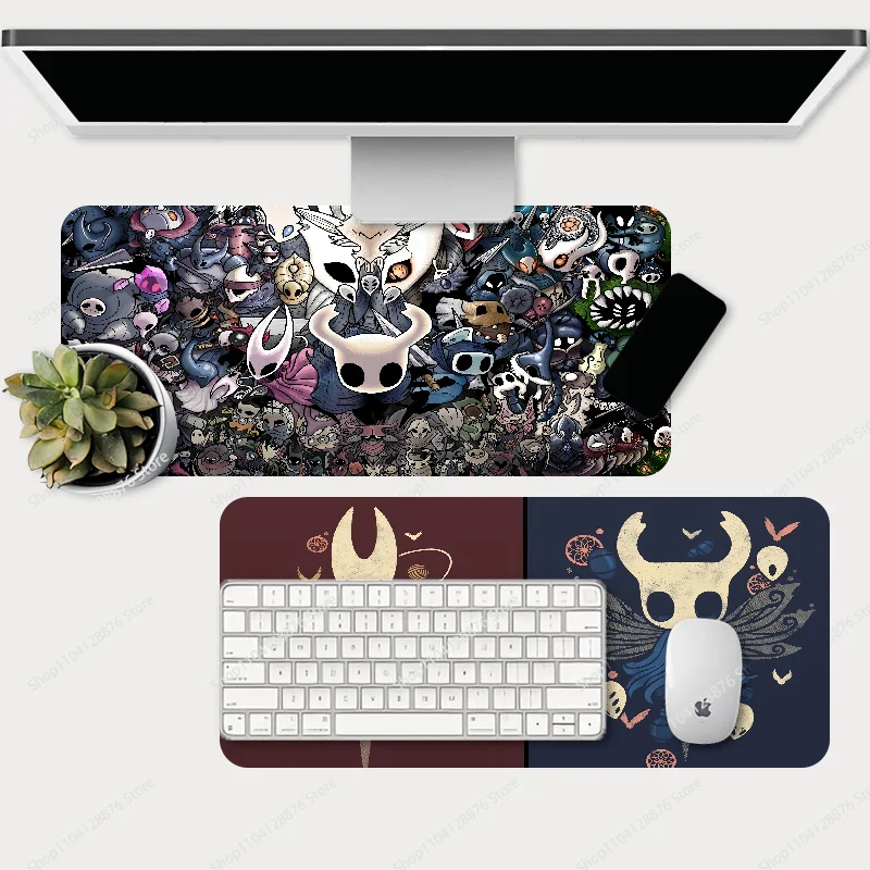 H-Hollow Knight-Grand tapis de souris de jeu LockEdge épais, clavier d'ordinateur, table, bureau, polymères