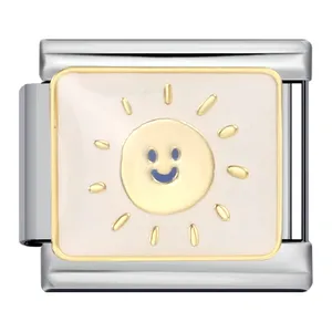 Edelstahlarmbänder für Männer und Frauen, Star und Mond, Sonnenstil, italienische Mode, süße Schmuck, DIY -Herstellung, 9mm 8 Hauptverkaufsstar Ninja Steel - №8