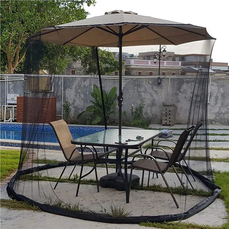 Mosquitera para Sombrilla, Cubierta para Patio, Jardín, Camping, Parasol para Exteriores -A23R